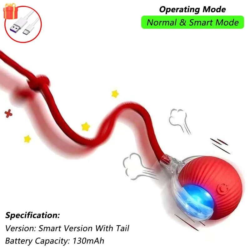 This interactive spherical toy for cats features an automatically rotating tail ball design and isarechargeable electric pet toy