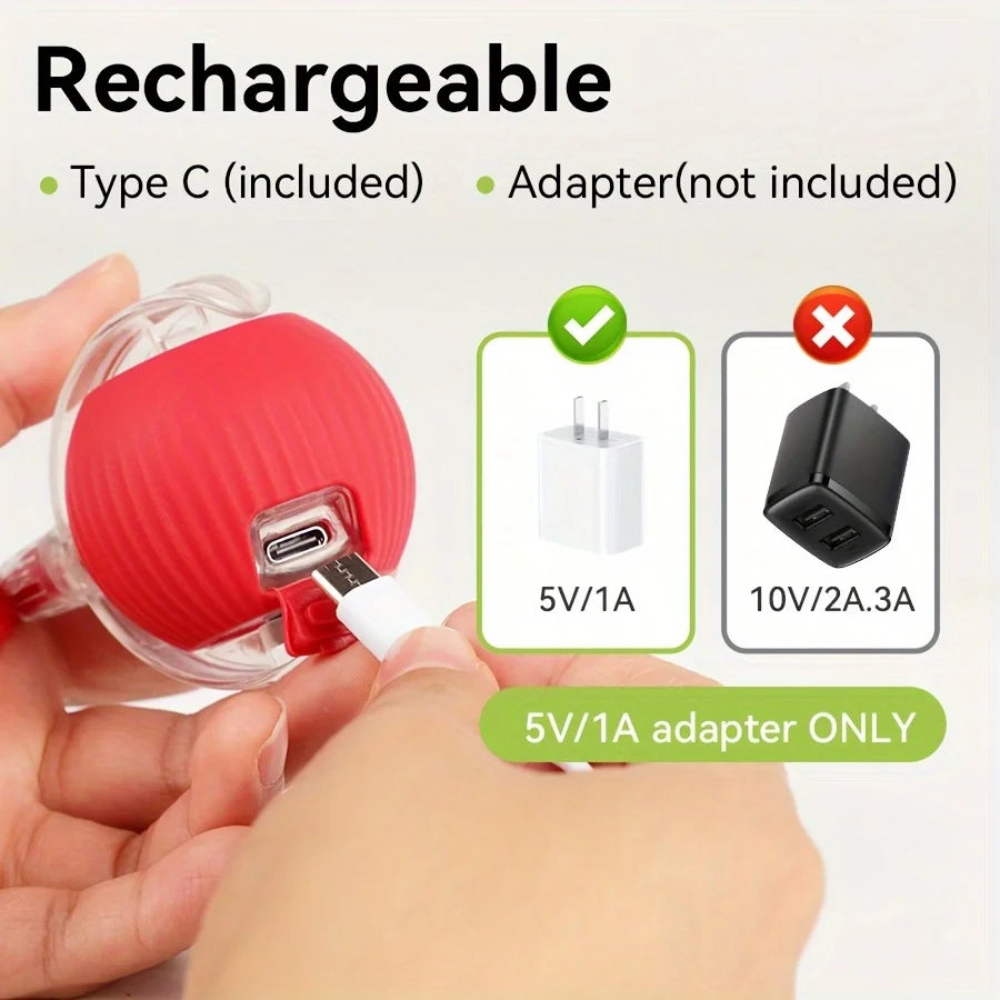 This interactive spherical toy for cats features an automatically rotating tail ball design and isarechargeable electric pet toy
