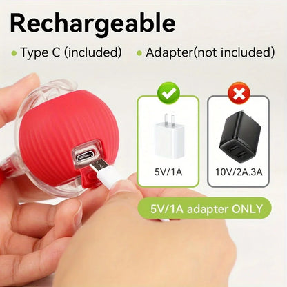 This interactive spherical toy for cats features an automatically rotating tail ball design and isarechargeable electric pet toy