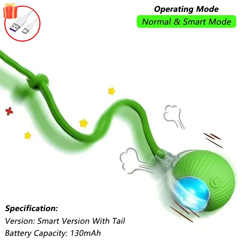 This interactive spherical toy for cats features an automatically rotating tail ball design and isarechargeable electric pet toy